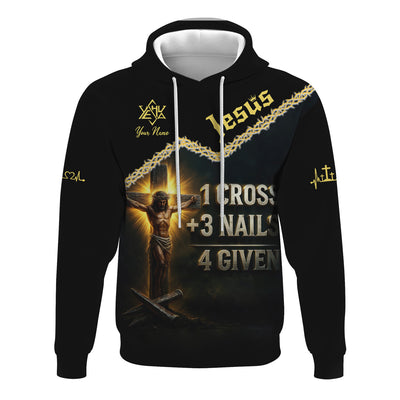 Custom Name Jesus Shirt, Jesus 3 Nails Plus 1 Cross 4 Given Gift For Men And Women, Religious Gift for Christian, Christian Apparel