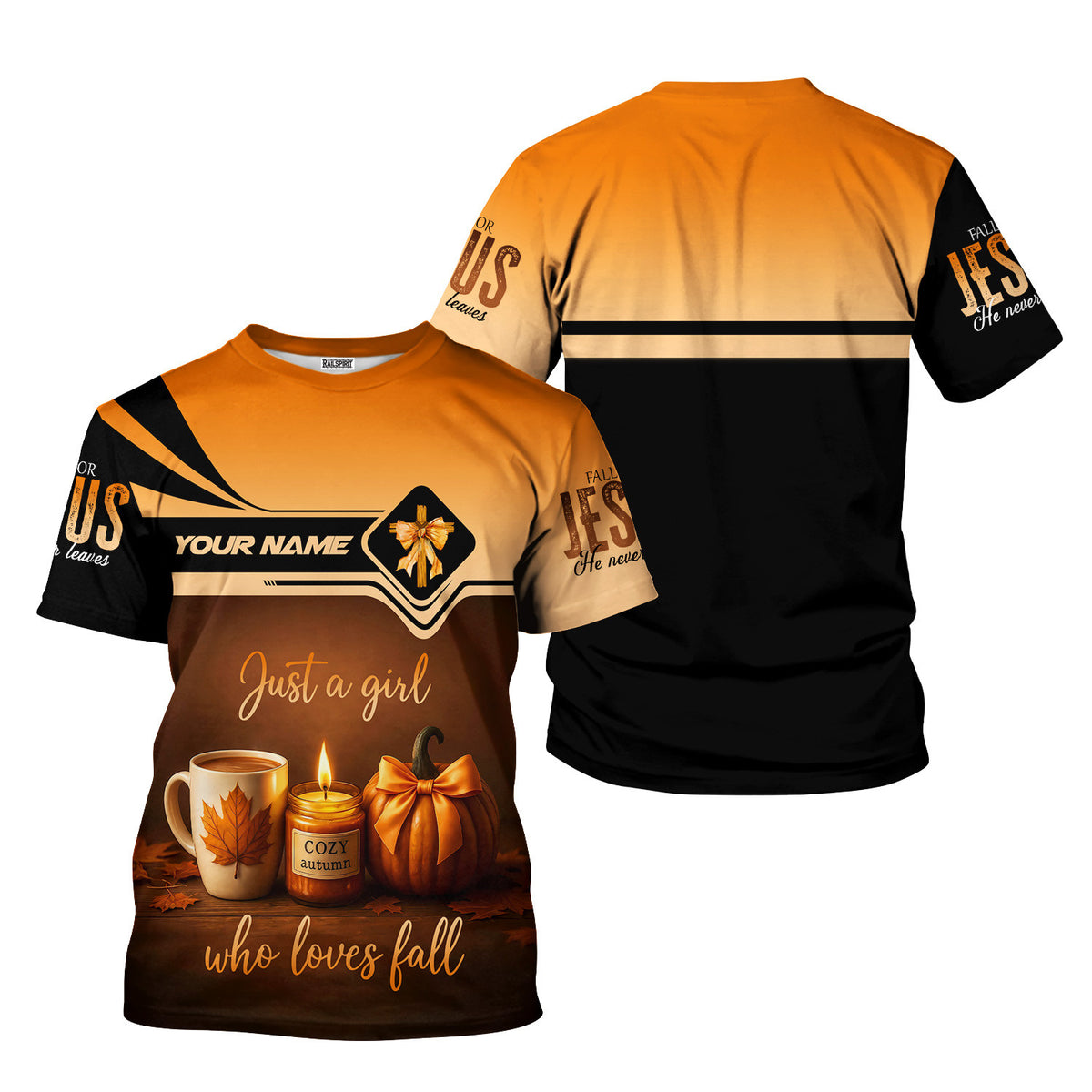 Personalized Jesus Apparel Shirt, Just A Girl Who Loves Fall Personalized Christian, Unique Gift for Believers & Faithful