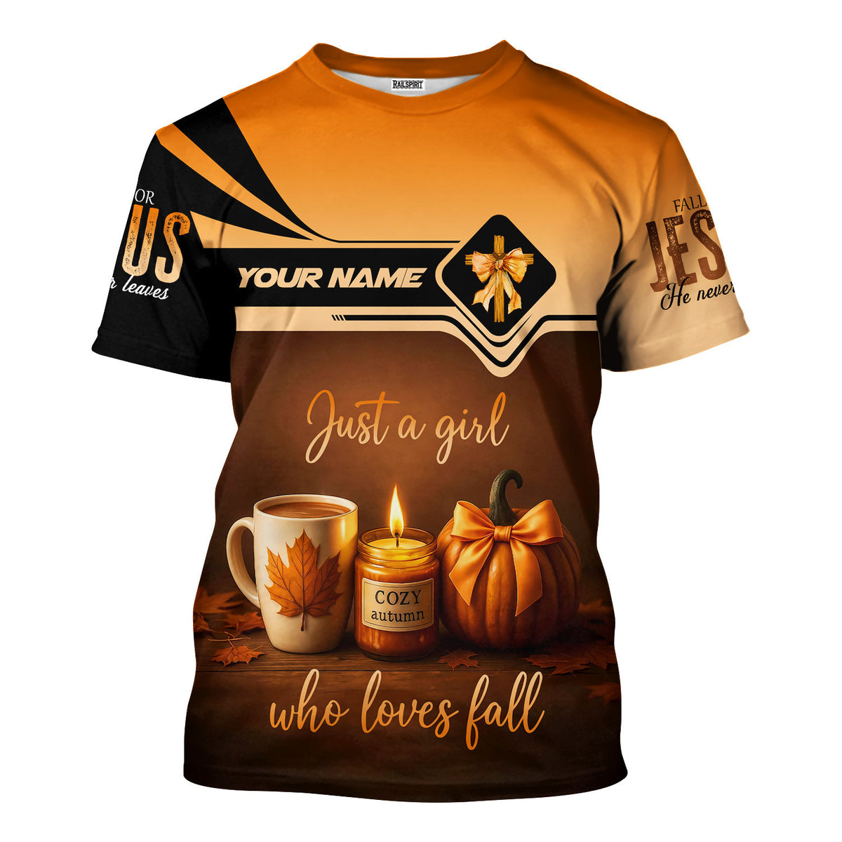 Personalized Jesus Apparel Shirt, Just A Girl Who Loves Fall Personalized Christian, Unique Gift for Believers & Faithful