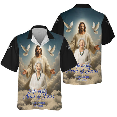 Custom Memorial Shirt - Safe in the Arms Of Jesus Shirts Mens & Womens, Christian Shirt, Gift For Christian, Tops Clothes