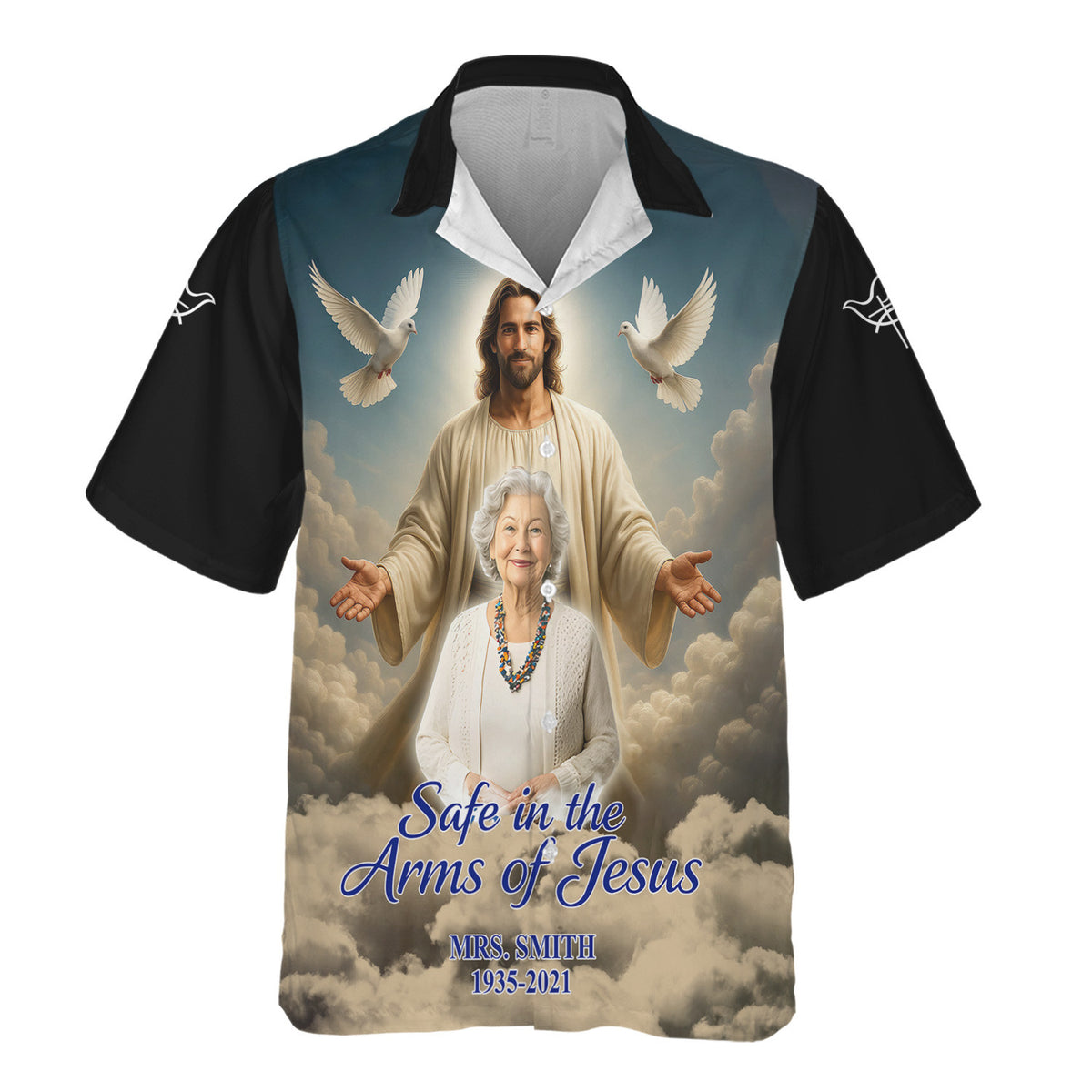 Custom Memorial Shirt - Safe in the Arms Of Jesus Shirts Mens & Womens, Christian Shirt, Gift For Christian, Tops Clothes