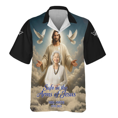 Custom Memorial Shirt - Safe in the Arms Of Jesus Shirts Mens & Womens, Christian Shirt, Gift For Christian, Tops Clothes