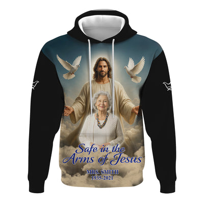 Custom Memorial Shirt - Safe in the Arms Of Jesus Shirts Mens & Womens, Christian Shirt, Gift For Christian, Tops Clothes