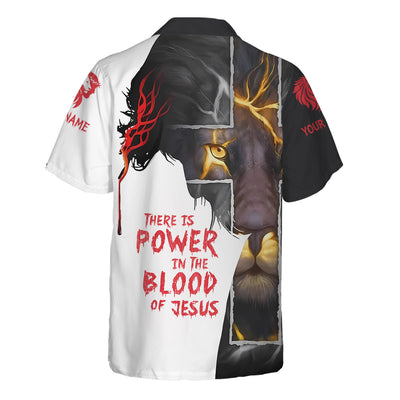 Custom Christian Lion Shirt, There Is Power In The Blood Of Jesus, Jesus Lion Apparel, Gift For Men & Women