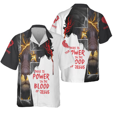 Custom Christian Lion Shirt, There Is Power In The Blood Of Jesus, Jesus Lion Apparel, Gift For Men & Women