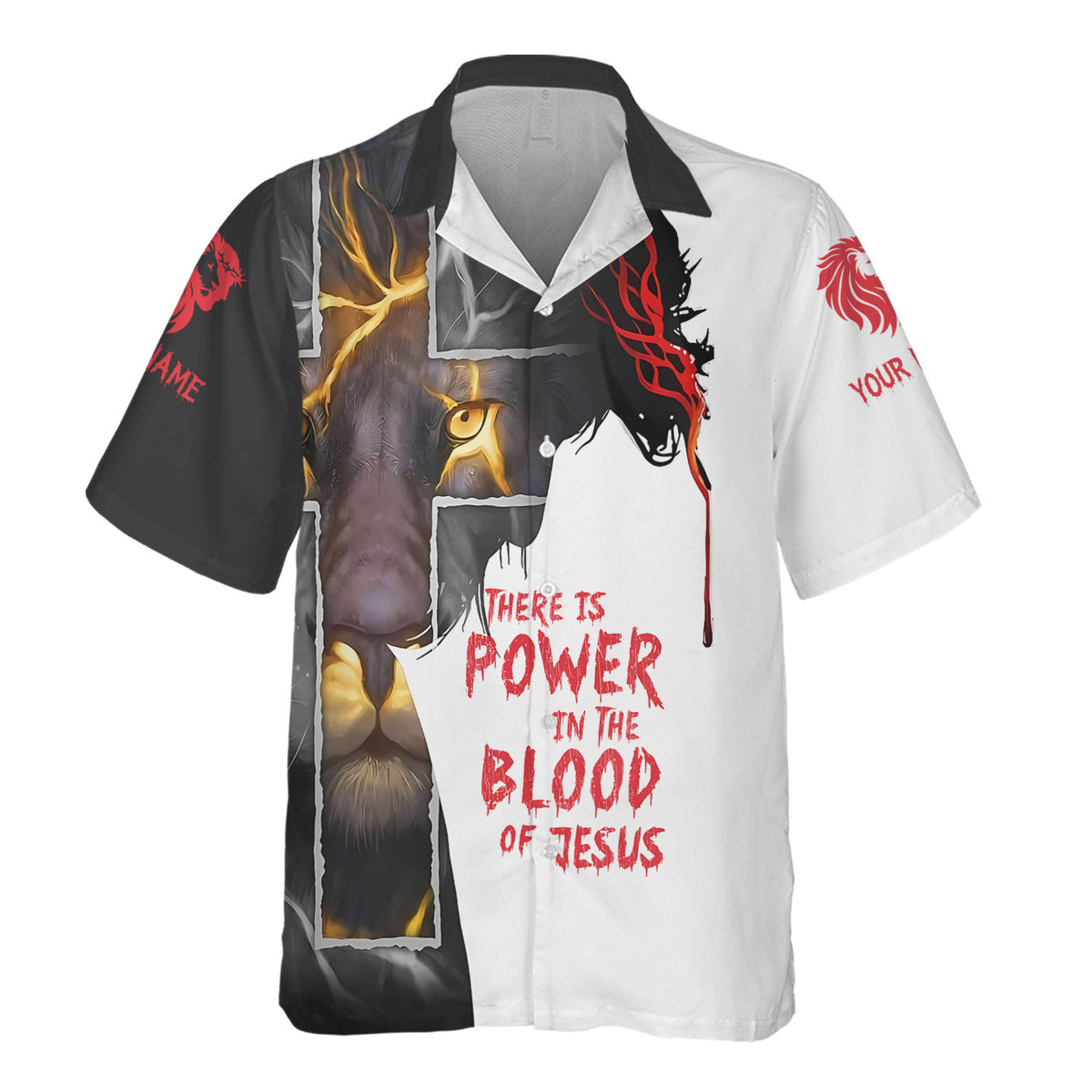 Custom Christian Lion Shirt, There Is Power In The Blood Of Jesus, Jesus Lion Apparel, Gift For Men & Women