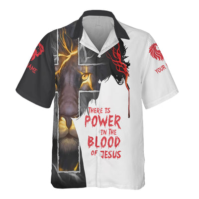 Custom Christian Lion Shirt, There Is Power In The Blood Of Jesus, Jesus Lion Apparel, Gift For Men & Women