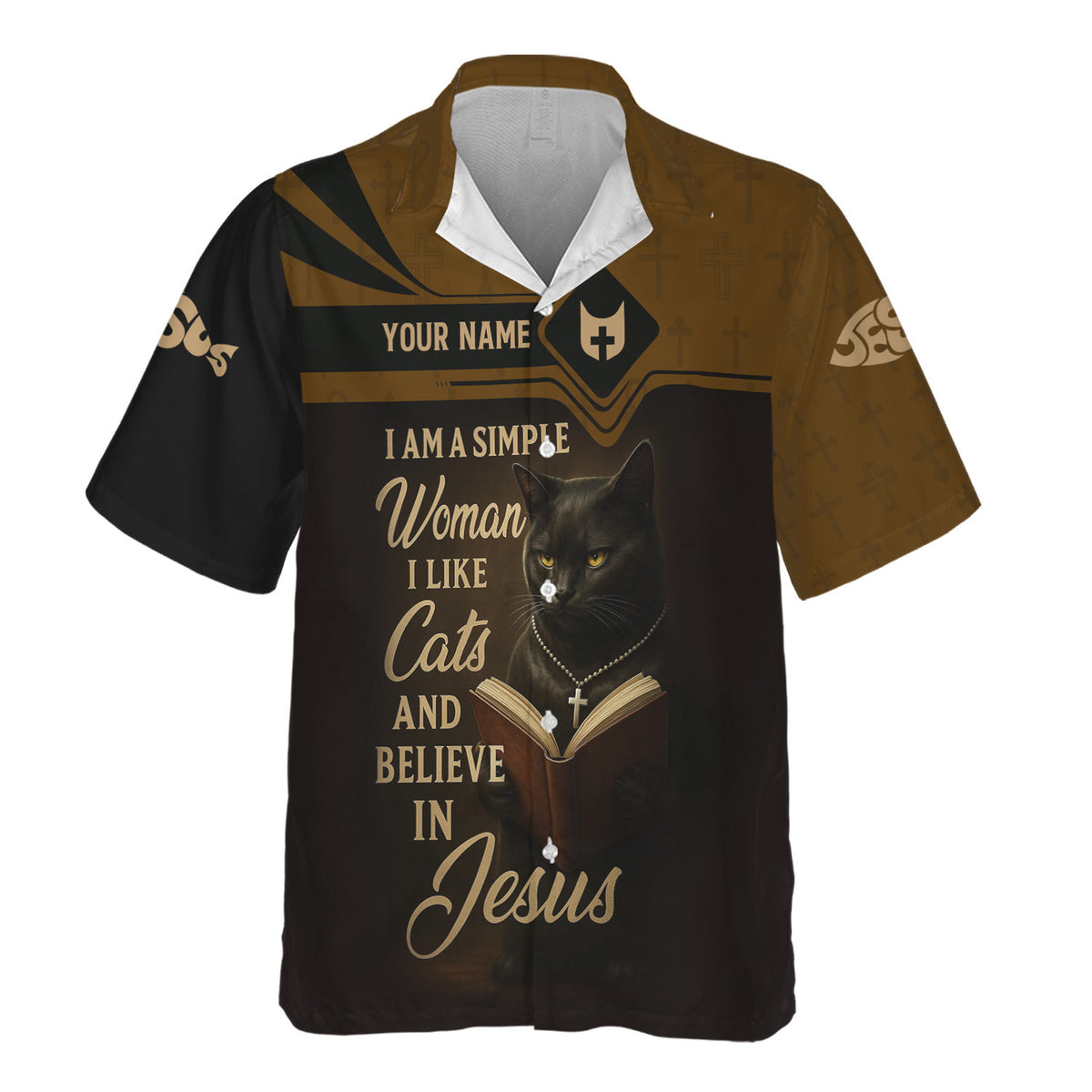 Custom Name Christian Apparel, I Am A Simple Woman I Like Cats And Believe In Jesus Shirt, Apparel Shirt, Gift Idea For Christian
