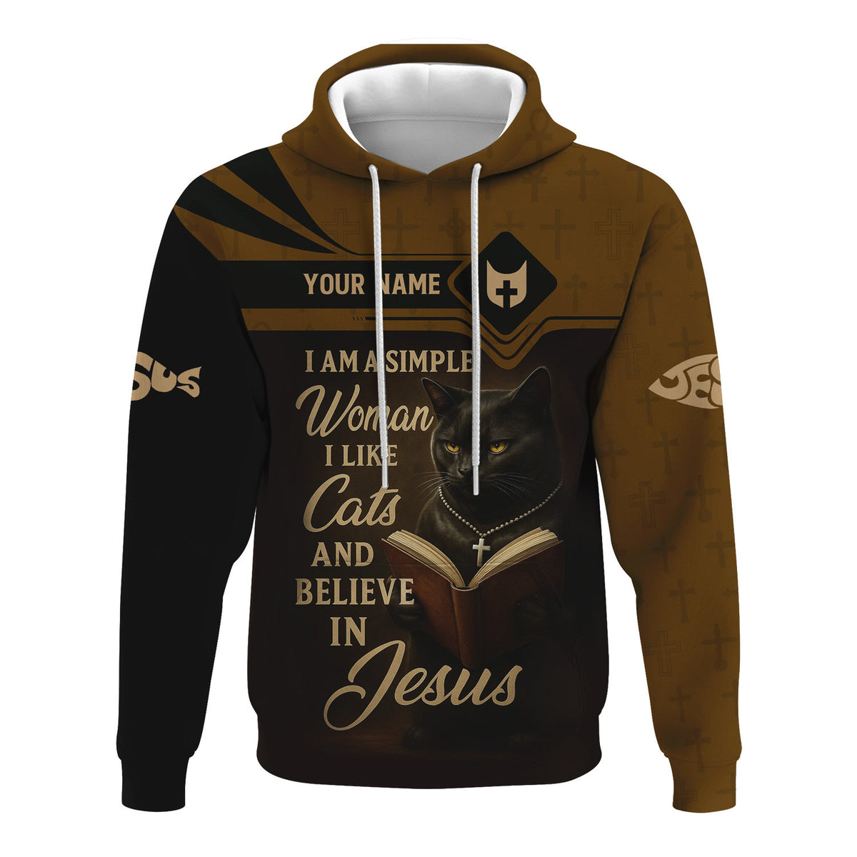 Custom Name Christian Apparel, I Am A Simple Woman I Like Cats And Believe In Jesus Shirt, Apparel Shirt, Gift Idea For Christian