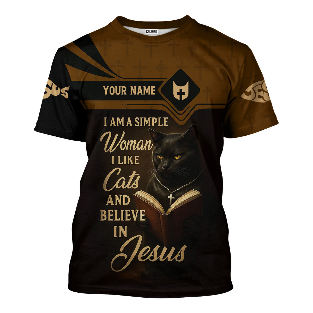 Custom Name Christian Apparel, I Am A Simple Woman I Like Cats And Believe In Jesus Shirt, Apparel Shirt, Gift Idea For Christian