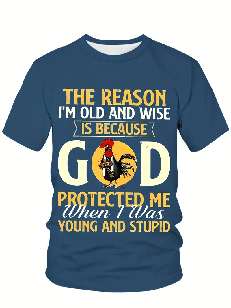 Funny Christian T Shirt The Reason I'm Old and Wise, Religious Humor Gift for Men Believers Fathers Friends