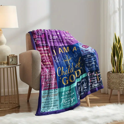 Christian Bible Verse Blanket I Am A Child Of God Scripture Throw Blanket Inspirational Religious Gift For Women, Mom, Daughter