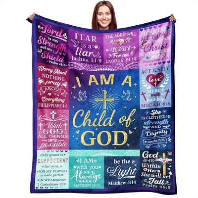 Christian Bible Verse Blanket I Am A Child Of God Scripture Throw Blanket Inspirational Religious Gift For Women, Mom, Daughter