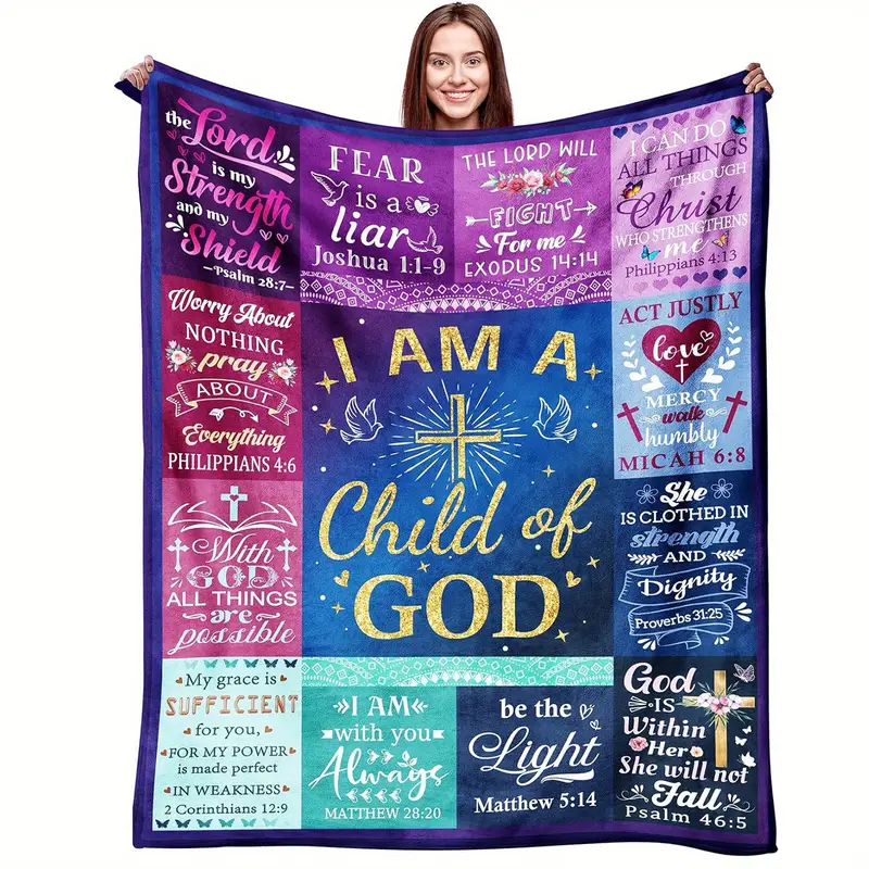 Christian Bible Verse Blanket I Am A Child Of God Scripture Throw Blanket Inspirational Religious Gift For Women, Mom, Daughter