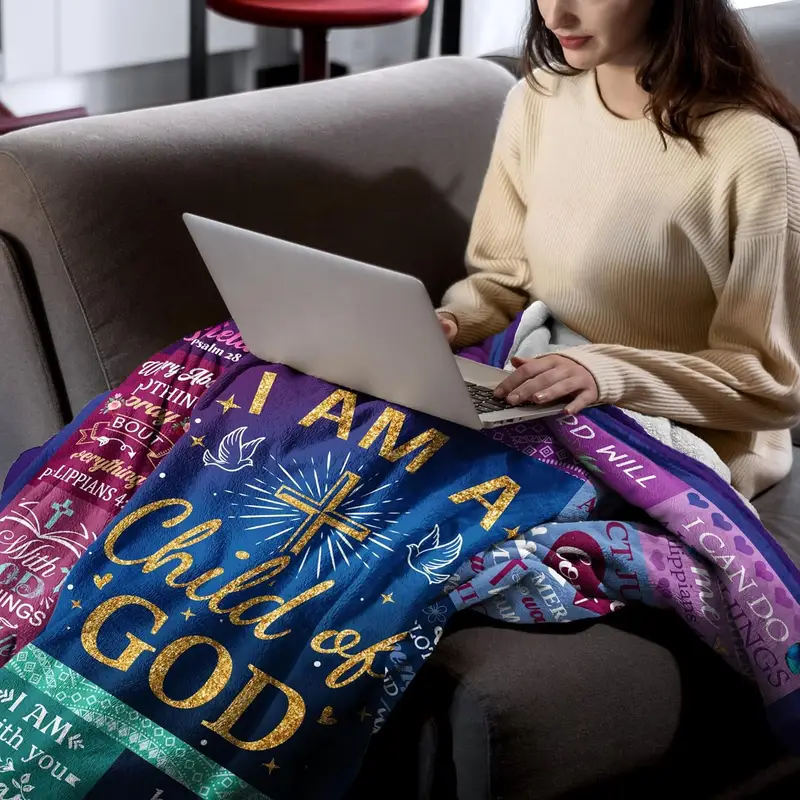 Christian Bible Verse Blanket I Am A Child Of God Scripture Throw Blanket Inspirational Religious Gift For Women, Mom, Daughter