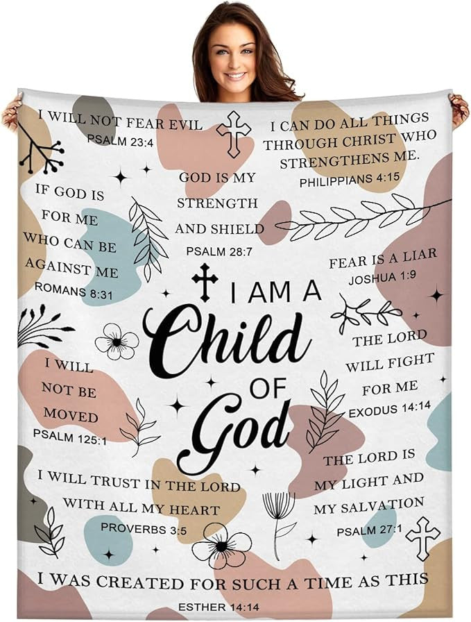 Christian Gifts for Women Bible Verse Inspirational Prayer Throw Blanket Religious Motivational Blanket for Living Room Couch Bed Travel Camping