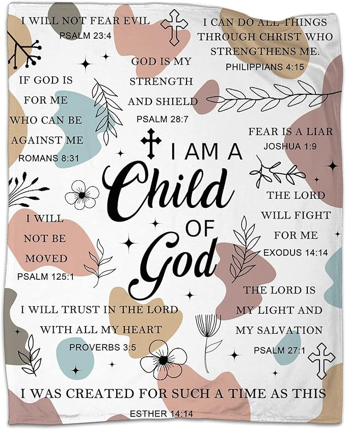 Christian Gifts for Women Bible Verse Inspirational Prayer Throw Blanket Religious Motivational Blanket for Living Room Couch Bed Travel Camping