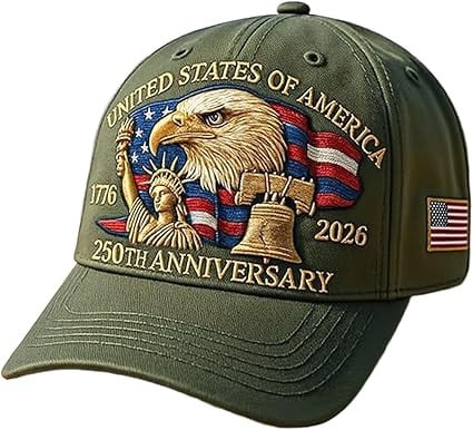 Eagle–United States 250th Anniversary Hat, Bald Eagle Printing Patriotic Baseball Cap, Adjustable Retro Cap for Men Women