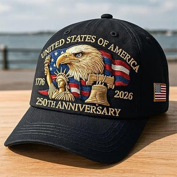 Eagle–United States 250th Anniversary Hat, Bald Eagle Printing Patriotic Baseball Cap, Adjustable Retro Cap for Men Women