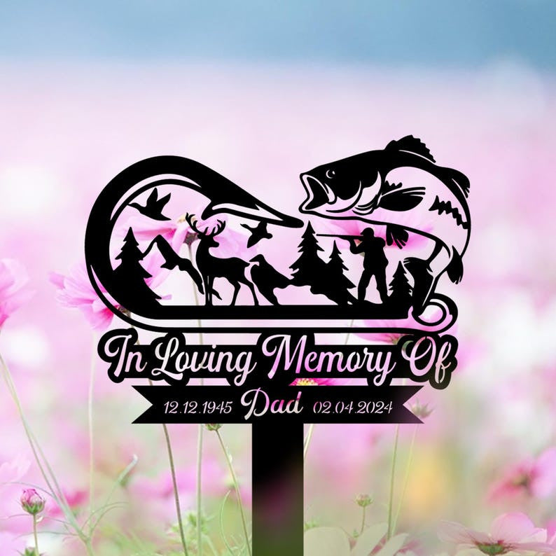 Custom Deer Hunting Memorial Stake, Personalized Hunter Memorial Plaque, Loss of Loved One, Hunter Loss, Grave Marker