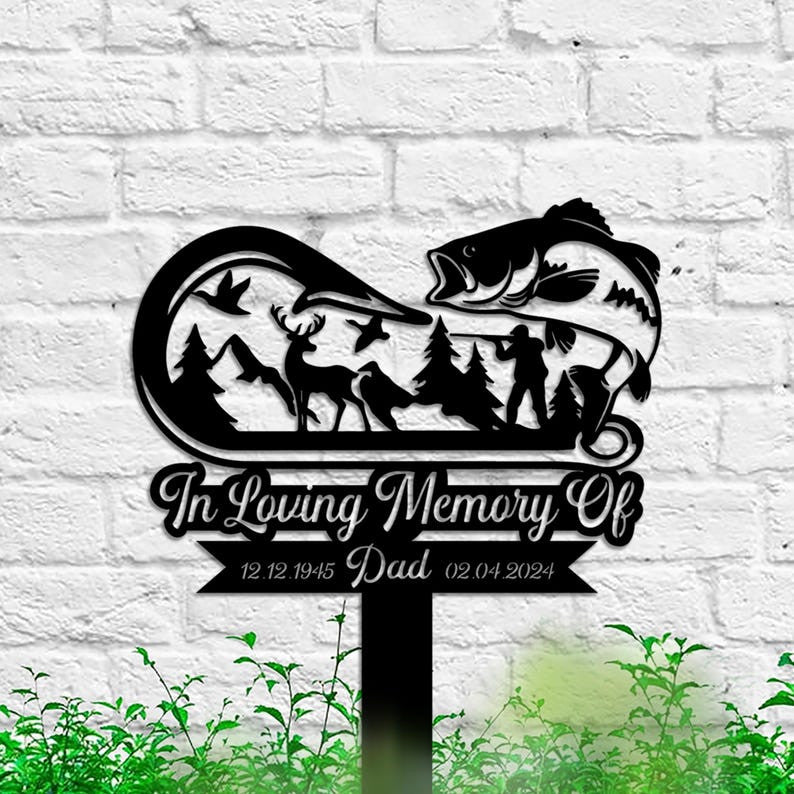 Custom Deer Hunting Memorial Stake, Personalized Hunter Memorial Plaque, Loss of Loved One, Hunter Loss, Grave Marker