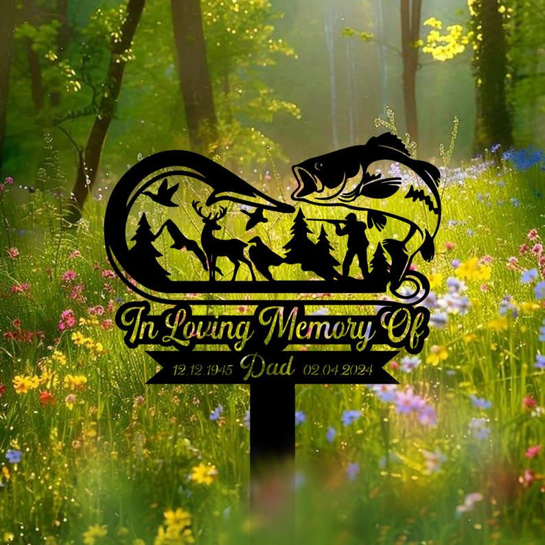 Custom Deer Hunting Memorial Stake, Personalized Hunter Memorial Plaque, Loss of Loved One, Hunter Loss, Grave Marker