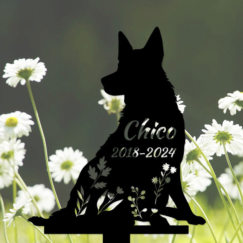 Dog Memorial Stake Personalized, German Shepherd Sign, Sympathy Sign, Pet Grave Marker, Remembrance Stake, Dog Garden Sign