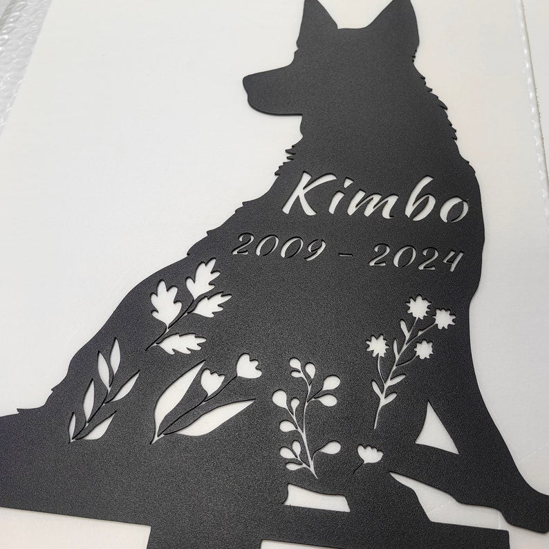 Dog Memorial Stake Personalized, German Shepherd Sign, Sympathy Sign, Pet Grave Marker, Remembrance Stake, Dog Garden Sign