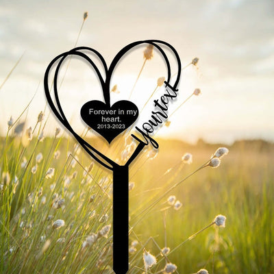 Custom Heart Pet Memorial Garden Stake, Personalized Grave Marker Stake, Pet Cat Dog Memorial Metal Sign, Outdoor Garden Yard Decor