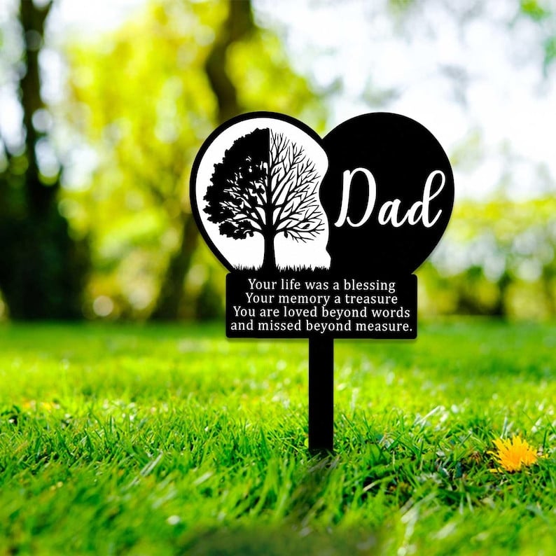 Dad Memorial Stake, Dad Remembrance Stake, Dad Memorial Gift , Dad Grave Marker, Father's Day Gift, Sympathy Sign