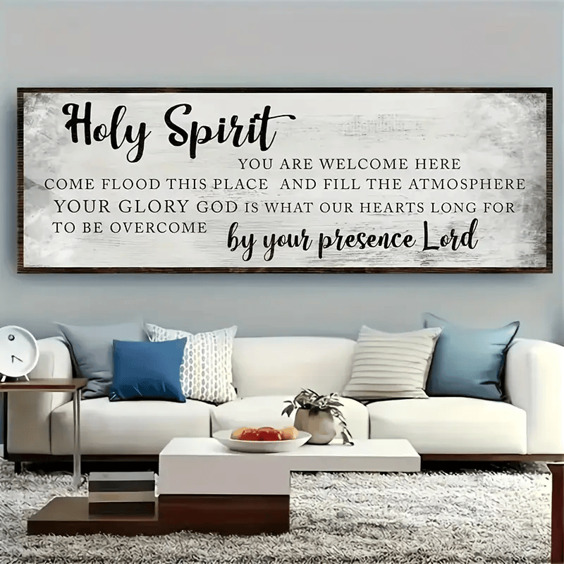 Holy Spirit You Are Welcome Here Wall Art, Christian Worship Lyrics Sign, Religious Scripture Canvas, Faith Home Decor Gift