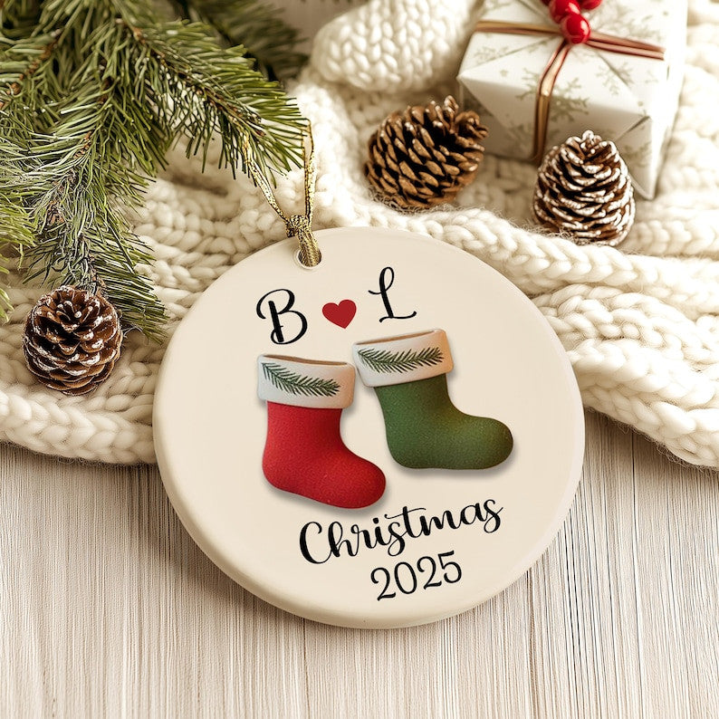 Personalized Couple Christmas Ornament 2025, Custom Couple Christmas 2025 Ornament, Together Ornament, New Couple Keepsake, Gift For Couple