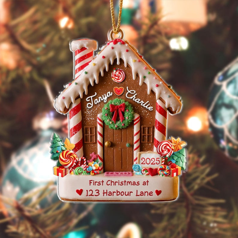 First Christmas in Our New Home Ornament, New Home Gingerbread Acrylic Ornament, New House Christmas Ornament 2025, Housewarming Bauble Gift