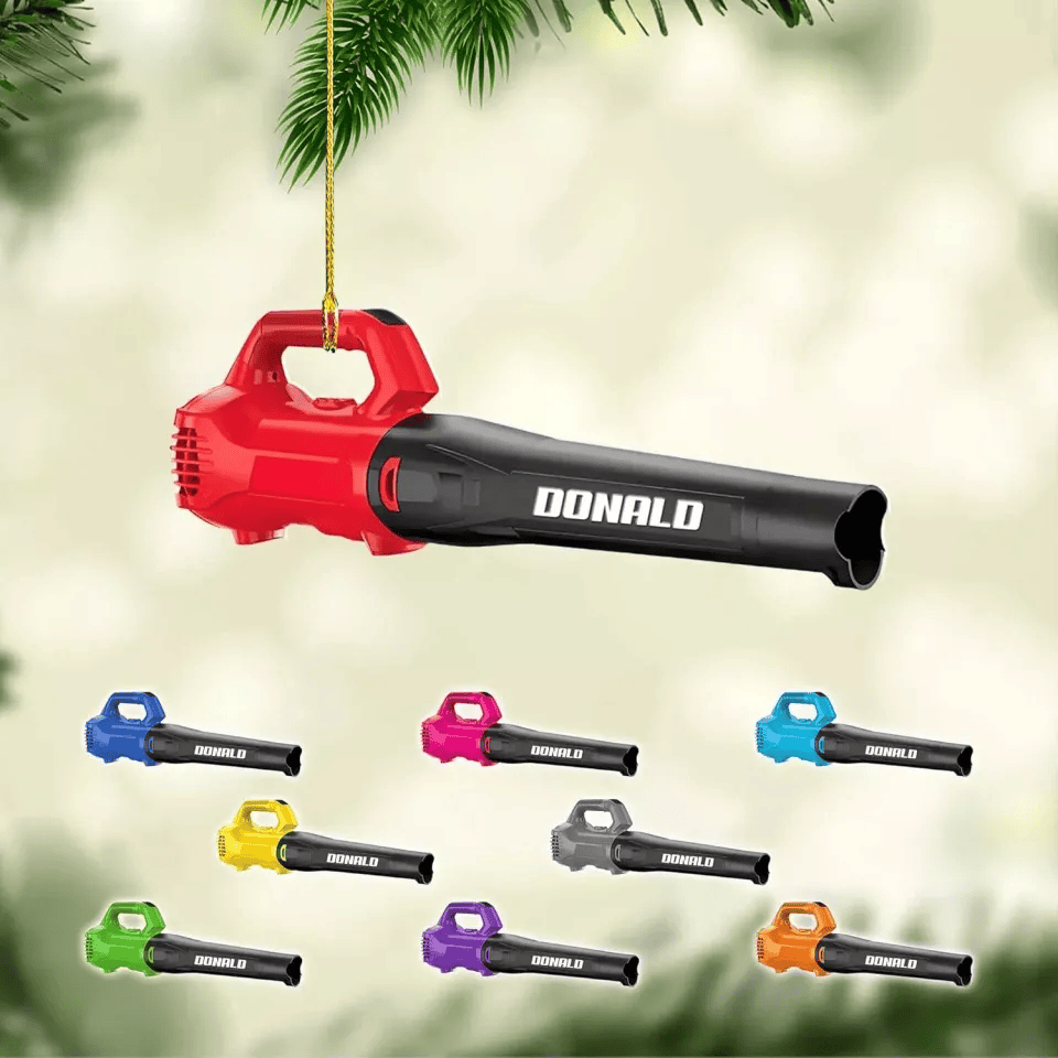 Custom Leaf Blower Christmas Ornament