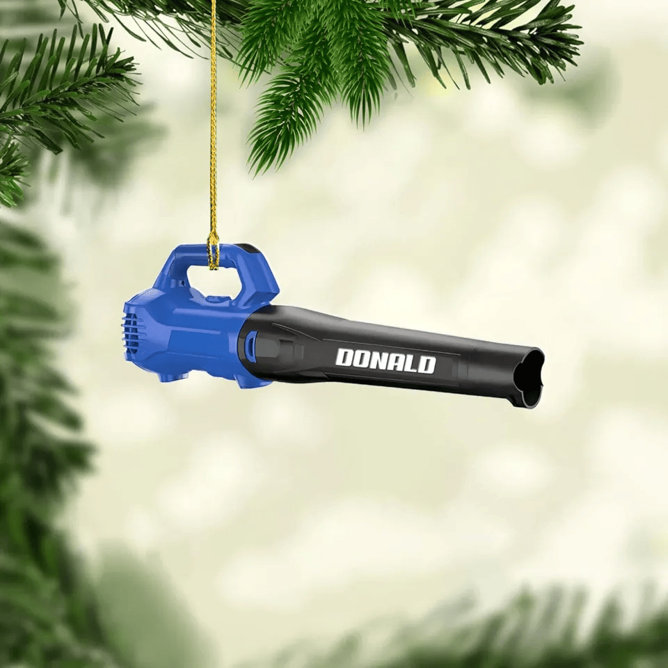 Custom Leaf Blower Christmas Ornament