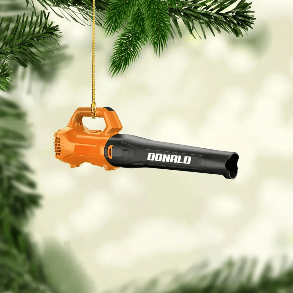 Custom Leaf Blower Christmas Ornament