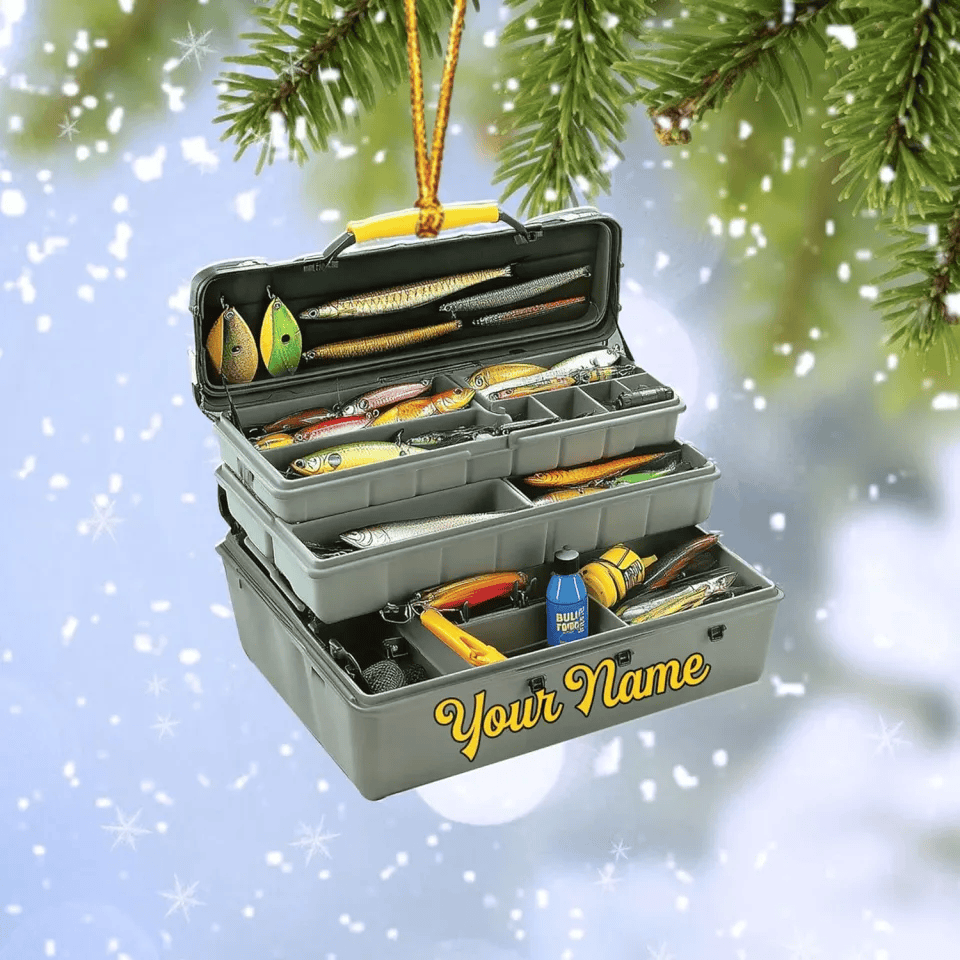 Custom Fishing Tackle Box Ornaments 2025 Fishing Ornaments for Christmas Tree, Christmas For Friends and Family