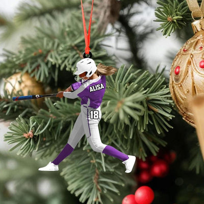 Personalized Softball Baseball Acrylic Ornament, Custom Name & Number Sports Gift, Chritmas For Home Decor, Christmas Ornament 2025