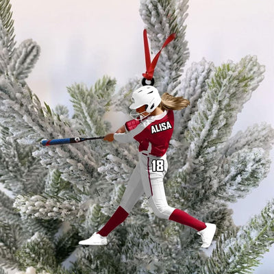 Personalized Softball Baseball Acrylic Ornament, Custom Name & Number Sports Gift, Chritmas For Home Decor, Christmas Ornament 2025