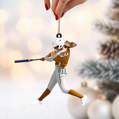 Personalized Softball Baseball Acrylic Ornament, Custom Name & Number Sports Gift, Chritmas For Home Decor, Christmas Ornament 2025