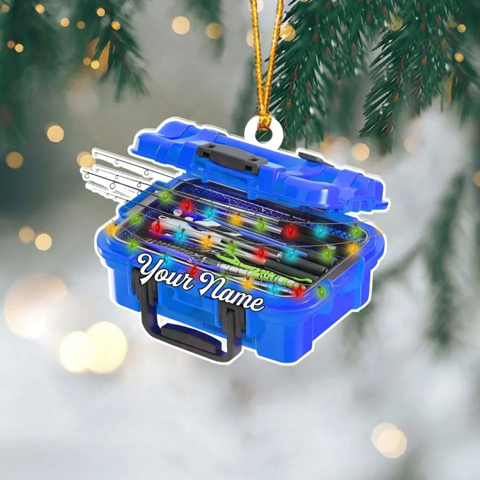 Custom Fishing Tackle Box Ornaments 2025 Fishing Ornaments for Christmas Tree