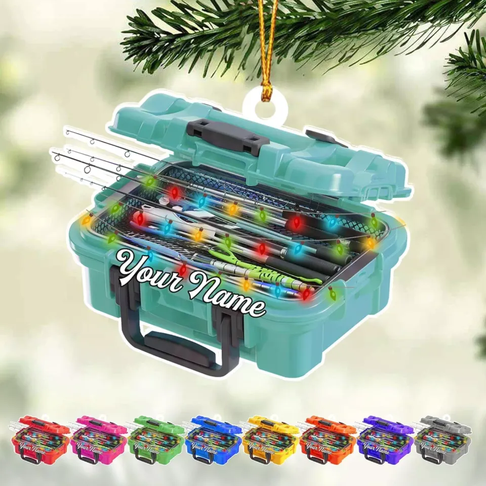Custom Fishing Tackle Box Ornaments 2025 Fishing Ornaments for Christmas Tree