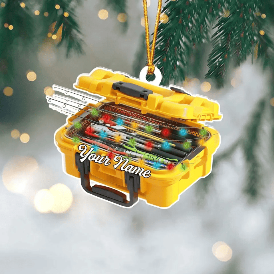 Custom Fishing Tackle Box Ornaments 2025 Fishing Ornaments for Christmas Tree
