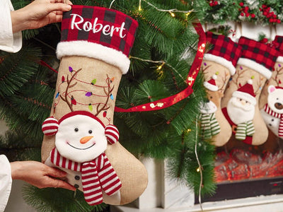 2025 Personalized Christmas Stockings, Custom Family Christmas Stockings Home Decor Embroidered Stockings With Name, Monogram Stocking