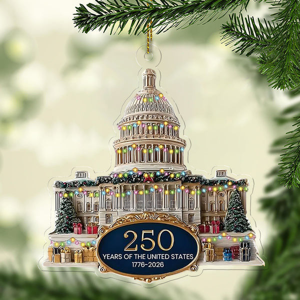 250 Years Anniversary Acrylic Ornament | 250 Years United States of America | Patriotic 1776–2026 Christmas Ornament