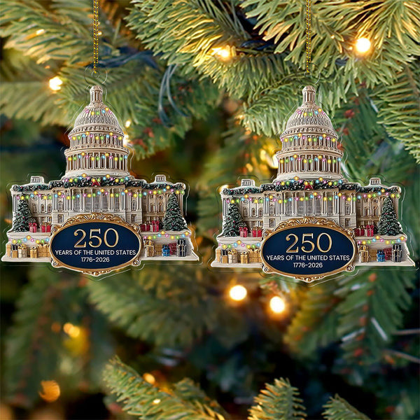 250 Years Anniversary Acrylic Ornament | 250 Years United States of America | Patriotic 1776–2026 Christmas Ornament