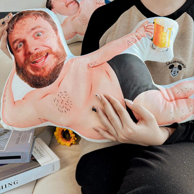 Custom Face Photo Pillow, Funny 3D Home Decor Gift, Face Pillow, Pillow For Men & Women