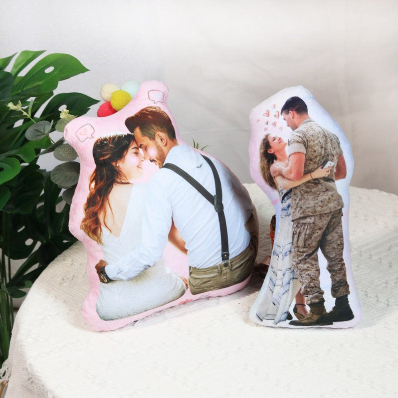 Custom Photo Pillow, Personalized Portrait Cushion from Your Picture, Unique Gift for Couples, Family, Kids & Pets