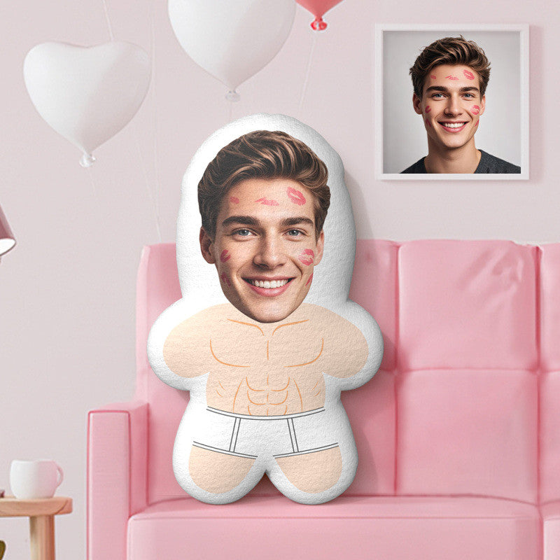Custom Minime Throw Pillow, Slip Face Pillow, Personalized Photo Minime Pillow, Gift For Her, Valentine's Day Gift