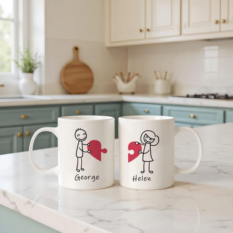 Couple Coffee Mugs, Couple Gift, Girlfriend Gifts, Romantic Gifts for Boyfriend, Custom Couple Gift,Funny Gift for Him, Valentine Couple Mug